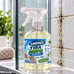 LIMPAÇO Tira Mofo 500ml Spray Pronto Uso Limpador para Paredes Azulejos Rejuntes Banheiro e Áreas Úmidas