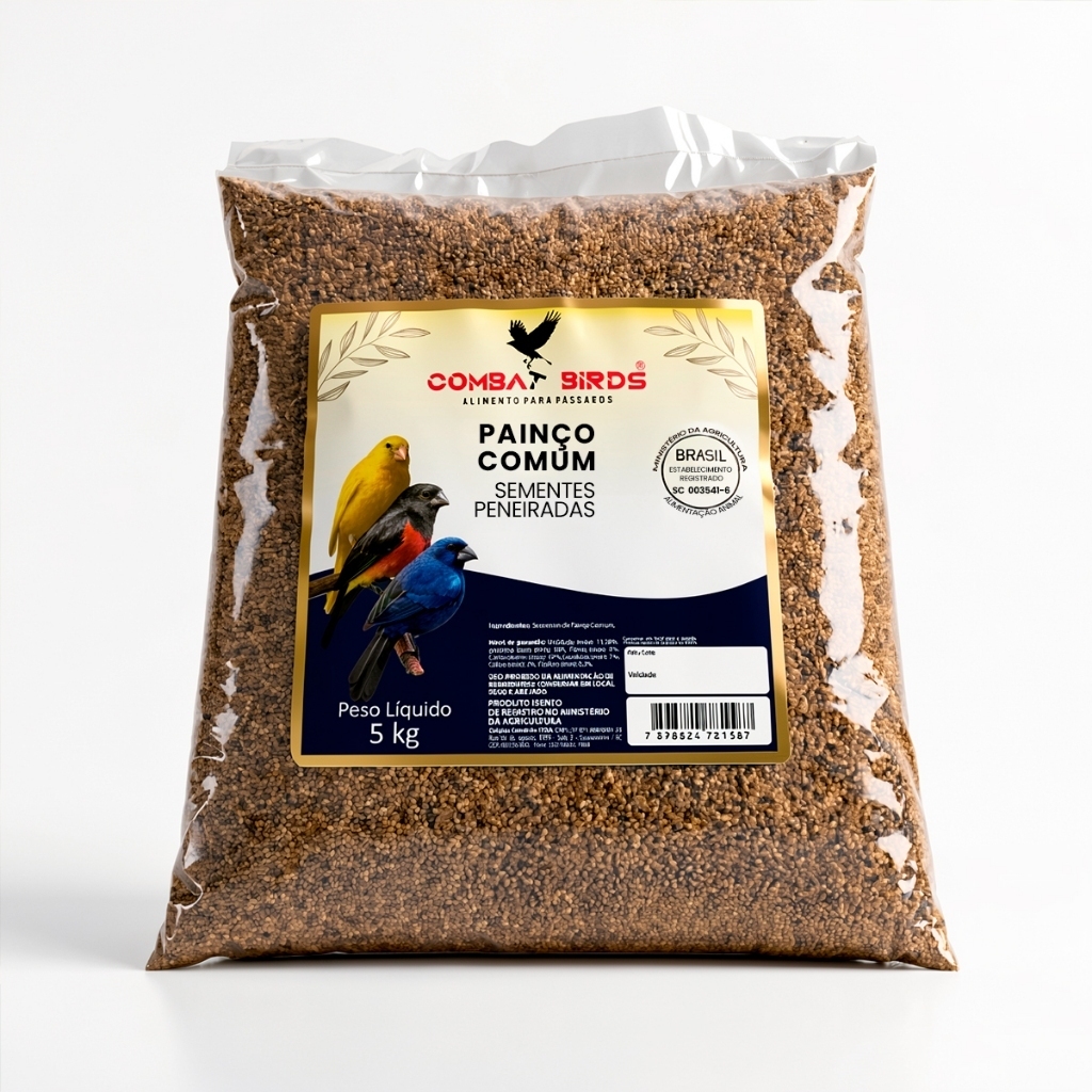 Sementes Painço Comum Premium Calopsita Periquito Canário Coleiro e Outros  2/5/10KG