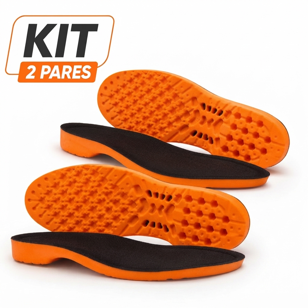 Kit com 2 Pares de Palmilha Ortopédica em Gel Para Várias Horas de Trabalho Alivia Dores Confortável