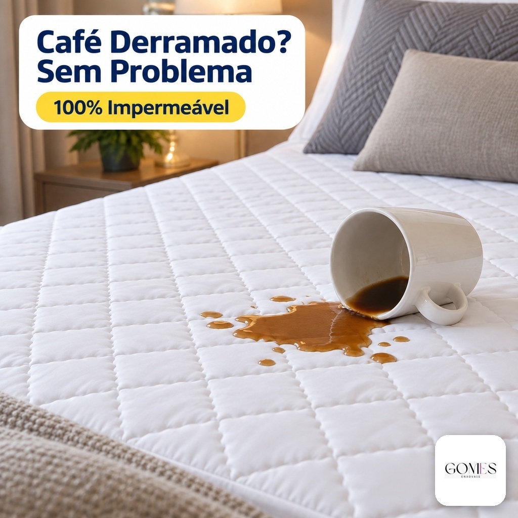 Protetor de Colchão 100% Impermeável Com Elástico em Toda a Volta Solteiro Casal Queen King e Mini Berço