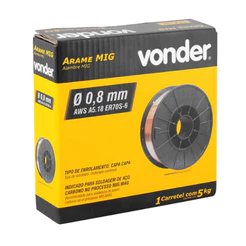 Arame Solda Mig 0.8mm Carretel Com 5kg Uso Com Gás Vonder Oferta