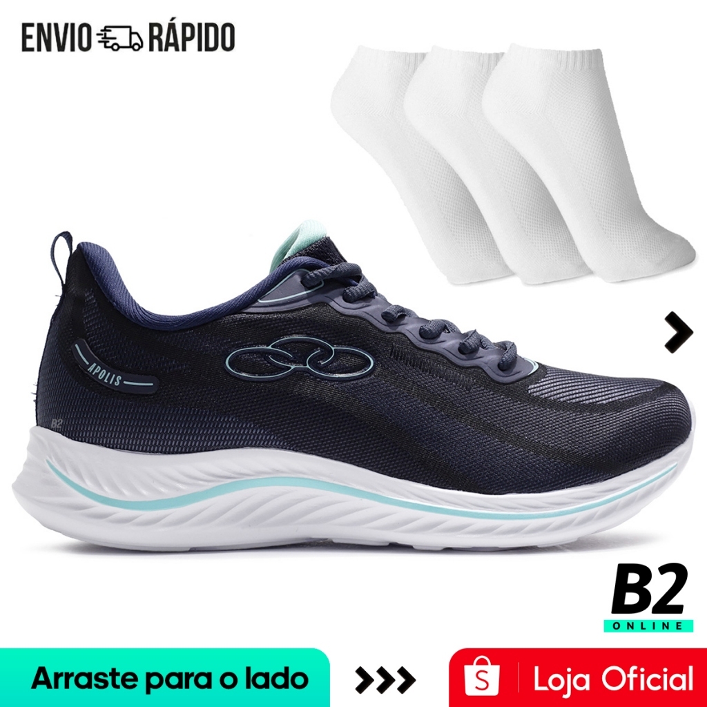 Tênis Olympikus Apolis Feminino + 3 Pares de Meias 100% Original Com Nota Fiscal e Garantia