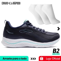Tênis Olympikus Apolis Feminino + 3 Pares de Meias 100% Original Com Nota Fiscal e Garantia