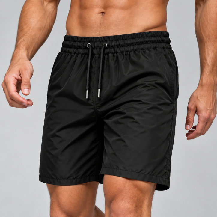 Short Mauricinho Elastano Liso Praia Piscina Academia Casual Dia a Dia Treino Bolsos Tela Anti-areia
