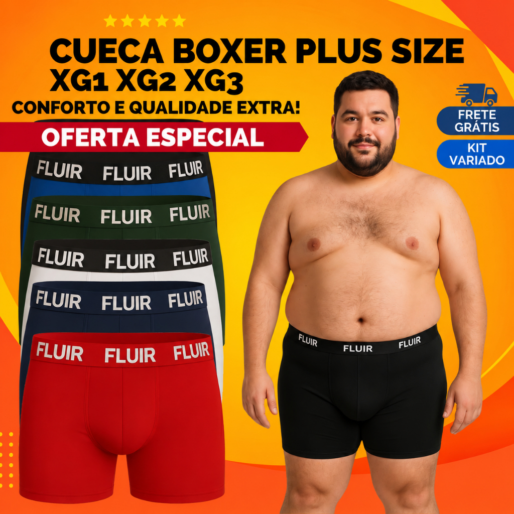 Cuecas Boxer Plus Size Masculina Microfibra Extra Grande XG XXG XXXG Confortável