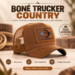 Boné Country Trucker Americano Tela ORIGINAL No Limite Do Laço Cowboy Masculino Feminino