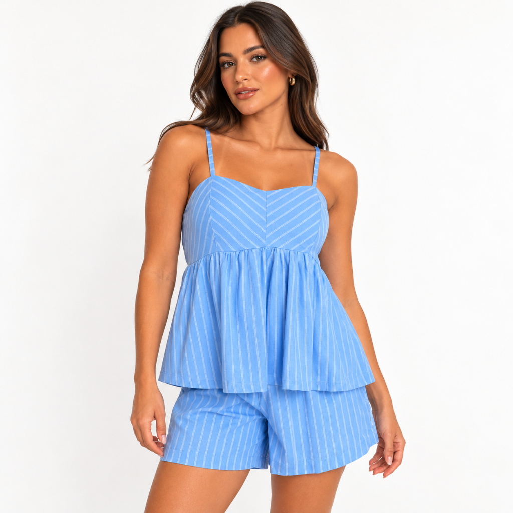 Conjunto Feminino Short e Blusa Bata Verão Calor Soltinho