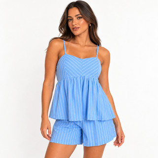 Conjunto Feminino Short e Blusa Bata Verão Calor Soltinho