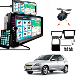 Kit Multimidia Celta e Prisma Com Câmera de Ré