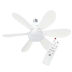 Luminária Ventilador de Teto LED 60W/80W Controle Remoto 3 Velocidades 3 Cores