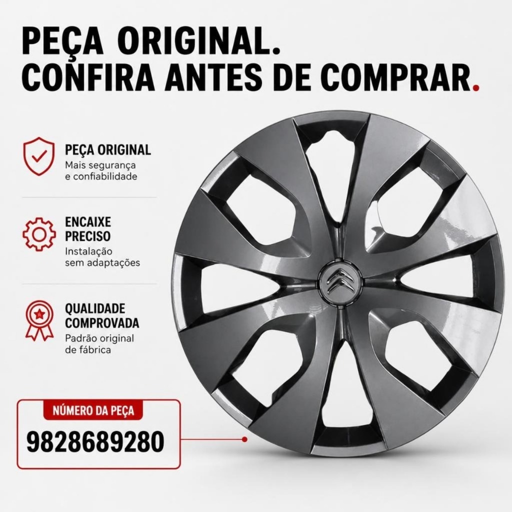 Calota Aro 16 Citroen C4 Cactus 2021 A 2023 — imagem 2 de 2
