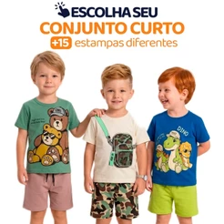 Conjunto Infantil Menino Verão Manga Curta Tamanho 2 ao 10 Roupa Infantil Masculino verão camiseta e short L04