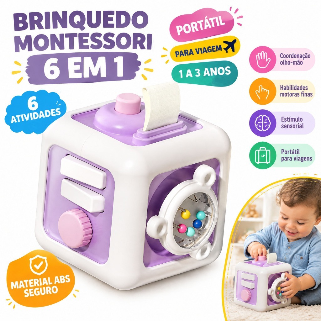 Montessori Educação Infantil Cubo de Rubik Bebê Música Dinâmica Treinamento de Inteligê