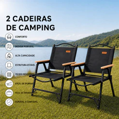 Cadeira Dobrável JOYFOX Reforçada Até 250kg Encosto Alto Oxford 600D Aço Carbono