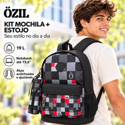 Mochila Bolsa Juvenil Estojo Reforçada Estampada Resistente Estojo