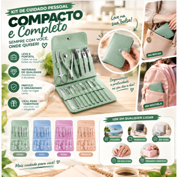 Kit 16 Pçs Cortador De Unhas Pedicure Tesoura Prego Conjunto De Ferramentas Em Aço Inoxidável Com Bolsa Dob