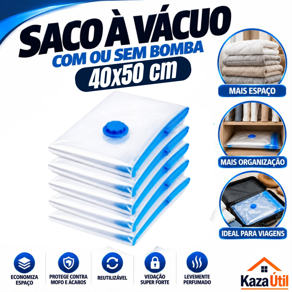 Saco Organizador a Vácuo 40x50 para Viagem Mala
