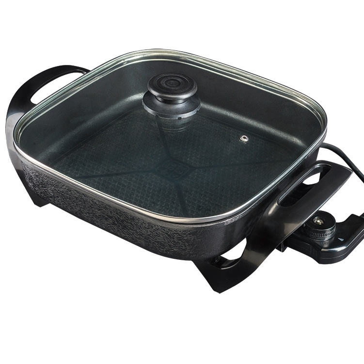Panela Eletrica Mangiare Agratto 4,6 Litros Preta Quadrada 127v ou 220v 1500w Casa Cozinha Pratica