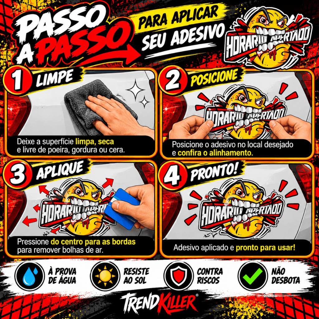 Adesivo Para Caminhão, HORÁRIO APERTADO / Carro, Moto, Caminhão, Capacete, Bike + Brinde Especial — imagem 2 de 2