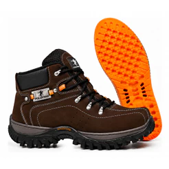 Bota Botina Adventure Coturno Masculino Couro com Palmilha GEL