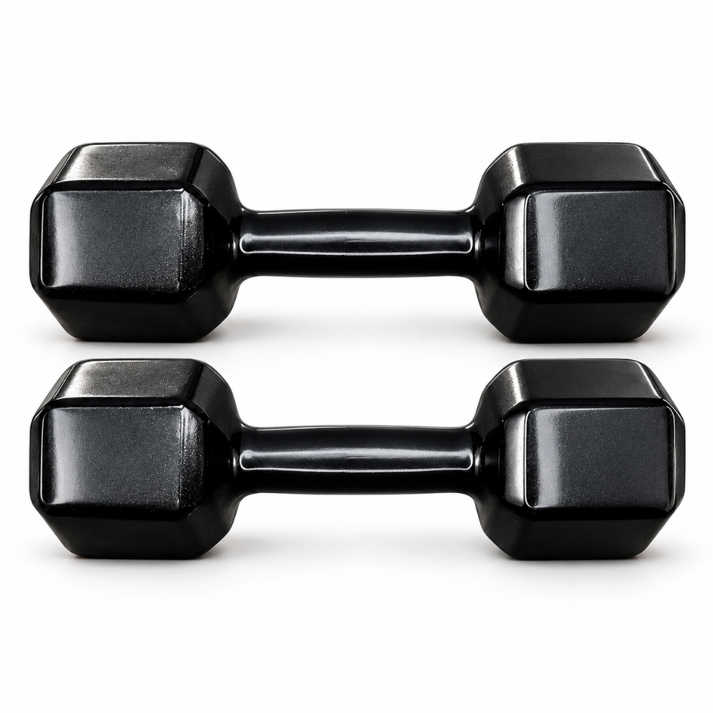 Kit 2 halteres 2 kg emborrachado sextavado academia treino musculação