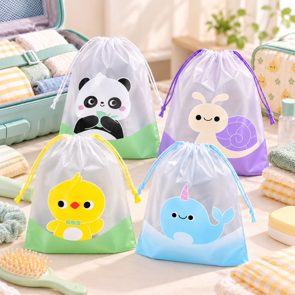 SACO ORGANIZADOR SAPATO PLÁSTICO COM CORDÃO BICHINHO 38x32cm