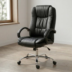 Cadeira Executiva Presidente Ergonômica com Altura Ajustável Apoio Lombar e Sistema Relax