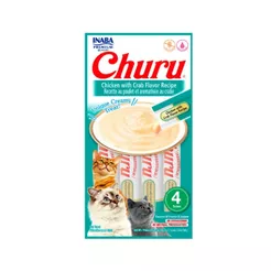 Petisco Churu Para Gatos Sabor Frango e Caranguejo 56g - 4 Churu