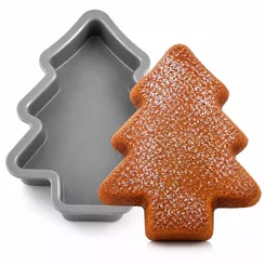 Forma de Mini Bolo em Silicone Árvore de Natal 12cm