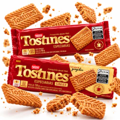 Biscoito Tostines Belga - 01 Especiarias + 01 Ginger Nestlé 150g Cada | Kit 2 Sabores