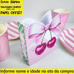 Porta guardanapo, personalizado ENVIO RÁPIDO centro de mesa cerejinha aquarela para colar