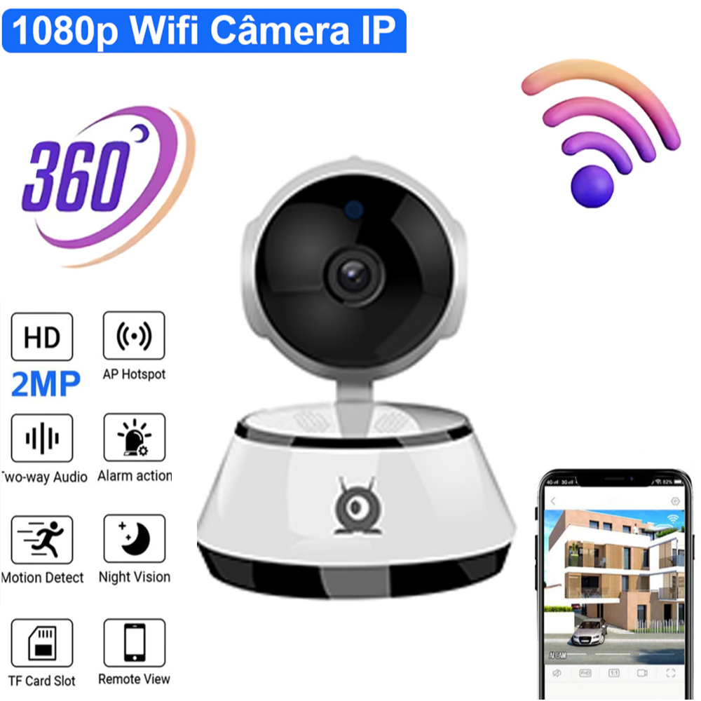 Kit 1, Câmera Segurança WiFI IP - Yoosee/iCsee Áudio Infravermelho Interno e Externo Q6 em Oferta na Shopee