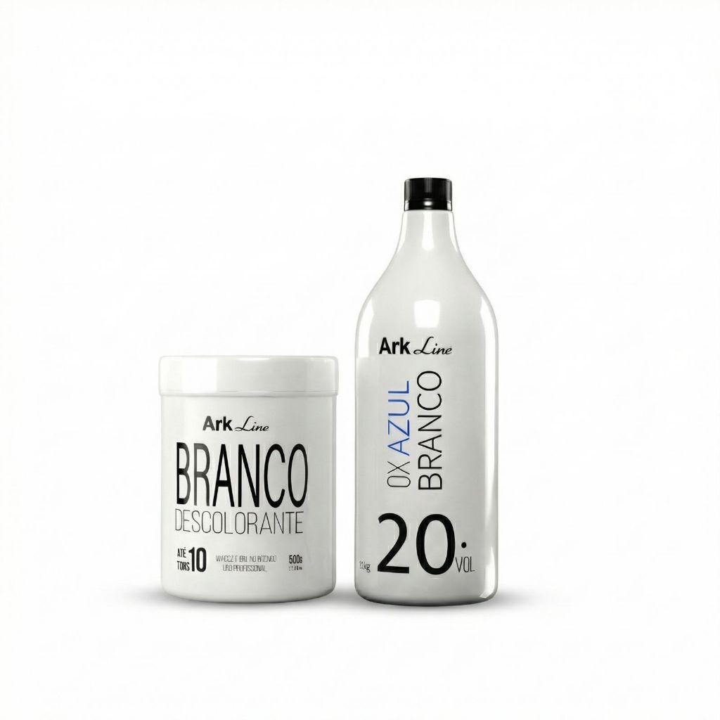 Kit Pó Descolorante Branco Ark Line 500g + OX 20V | Clareamento Profissional seguro e Uniforme, Resultado Superior