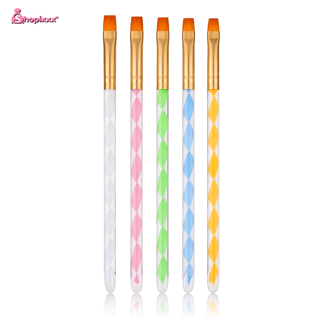 Kit 5 Pincéis Espiral para Decoração de Unhas 5 Tamanhos 2,4,6,8 e 10