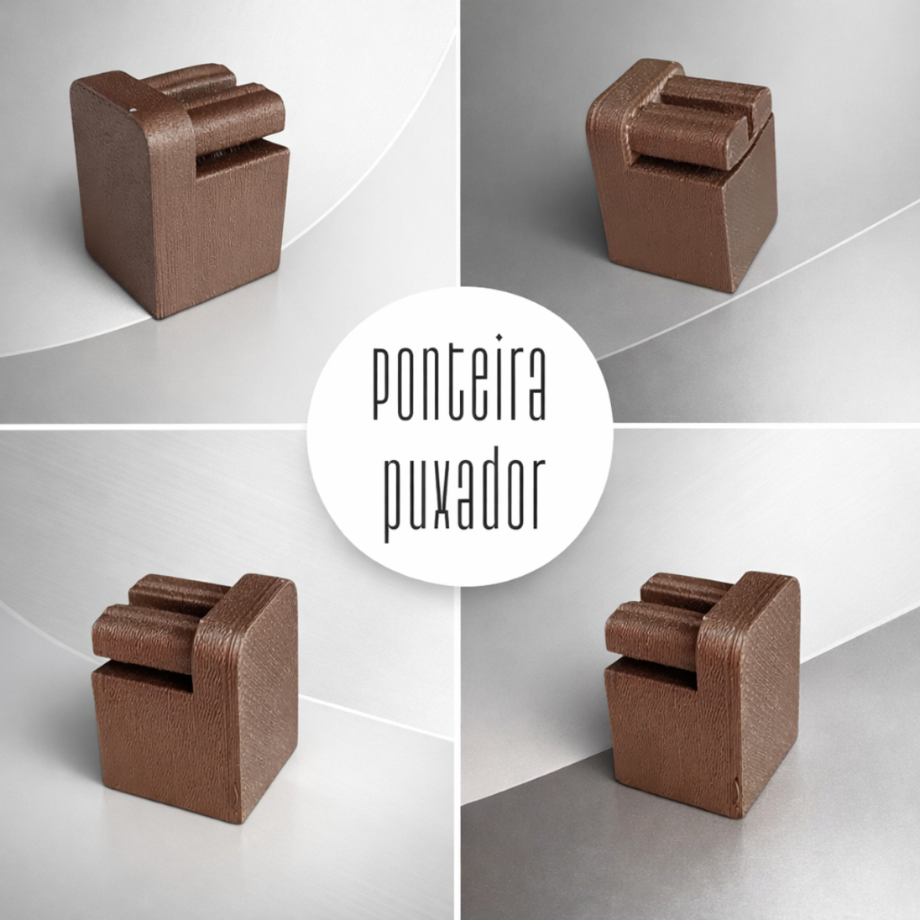 Ponteira Puxador Bronze 2cmx3cm Puxador de Perfil
