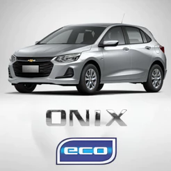 Kit Emblema Letreiro Onix Cromado + Adesivo Eco - Onix 2013 2014 2015 2016 2017 2018 2019 2020