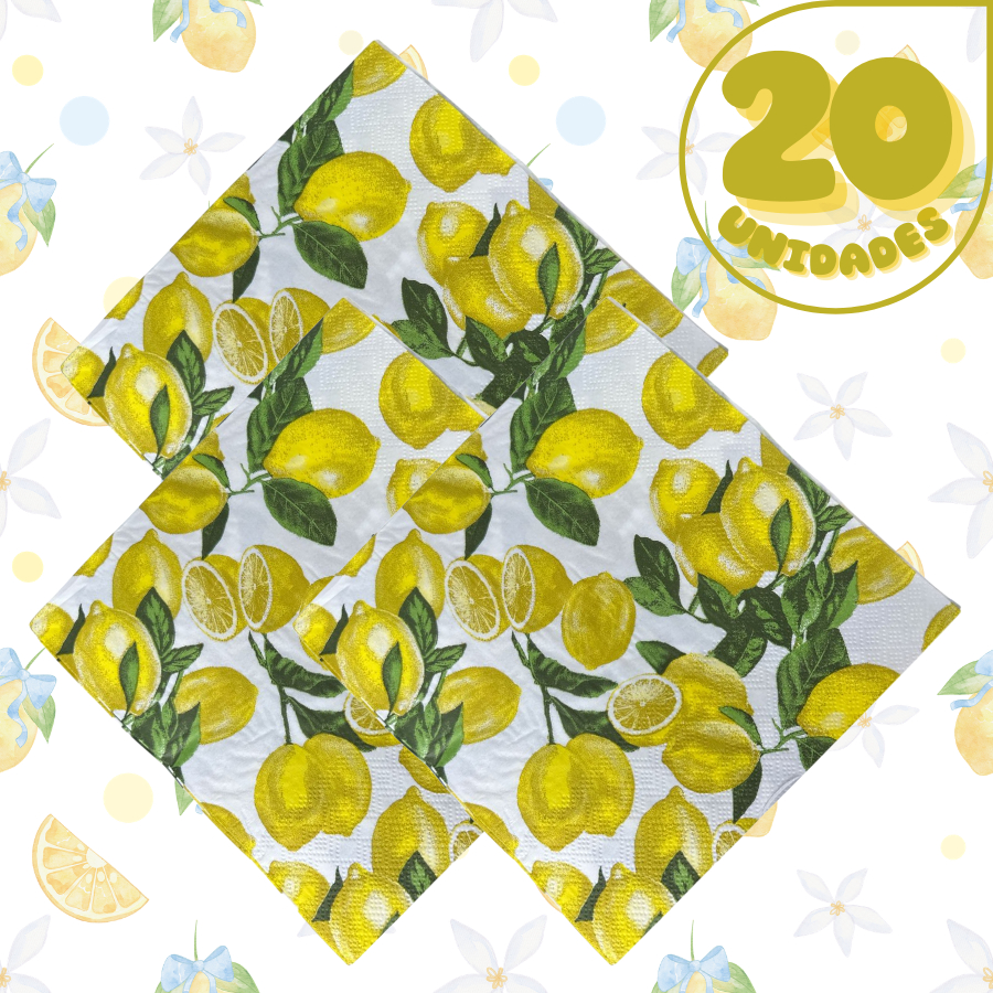 Guardanapo De Papel Folha Dupla 20 Un Limão Siliciano Grece  