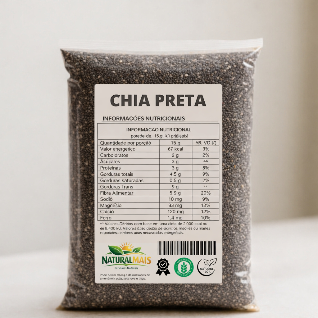 SEMENTE DE CHIA PRETA 100% NATURAL TIPO 02 COMERCIAL em Oferta na Shopee
