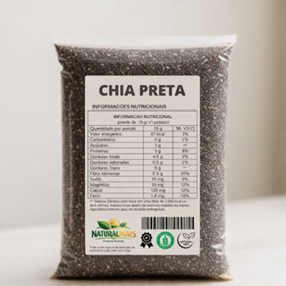 SEMENTE DE CHIA PRETA 100% NATURAL TIPO 02 COMERCIAL em Oferta na Shopee