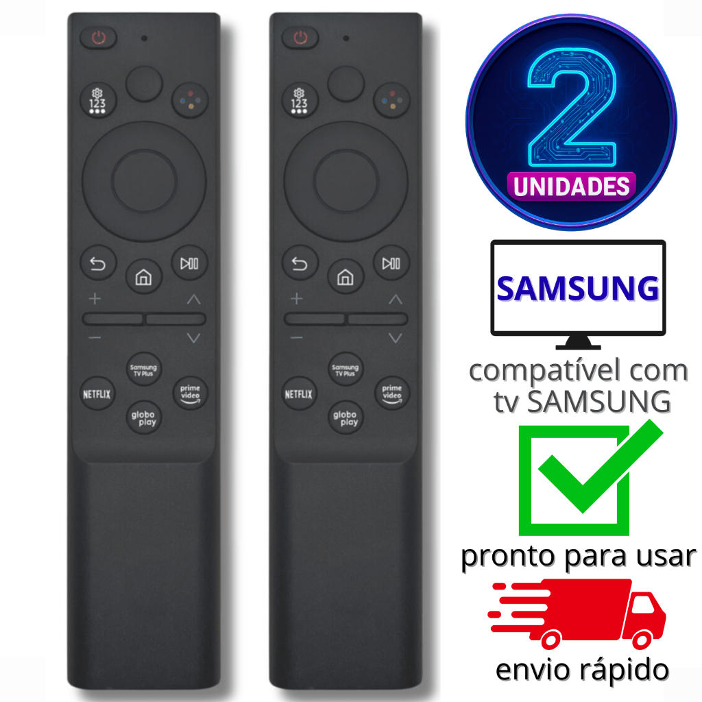 Kit 2 Controle Remoto Compatível Samsung Smart Tv 4k Oled Crystal BN-59 Tizen