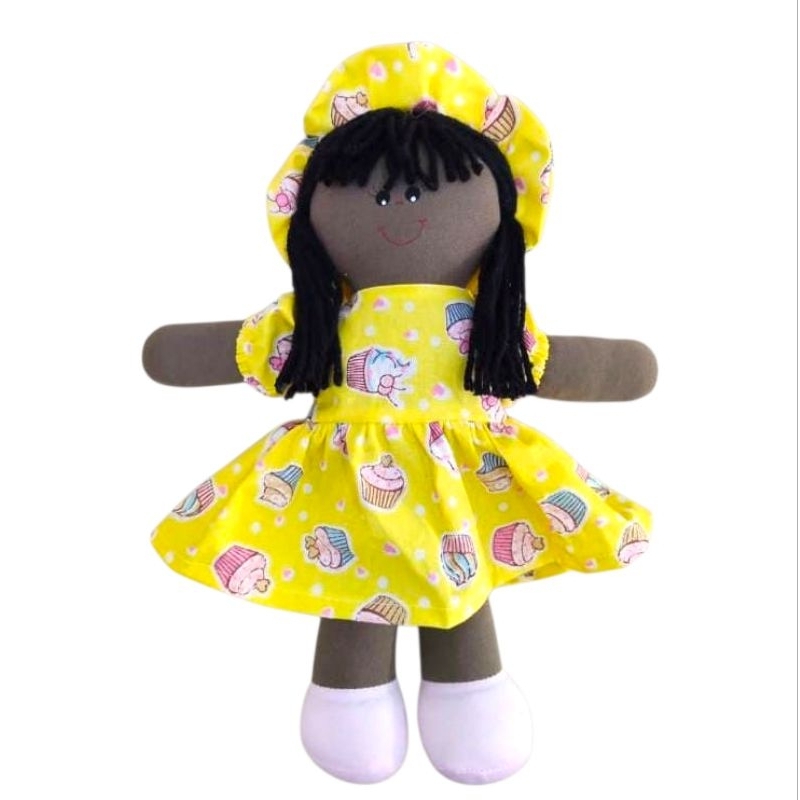 Boneca Docinho 30cm,Negra Com Cheirinho Doce.