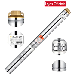Bomba Submersa Caneta Palito 3 Pol 1/2HP Vollekz 3600 L 220V - bomba p/ Poço Artesiano c/ 9 Estágios