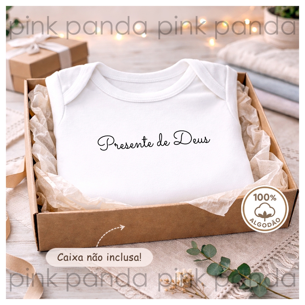 Body Bebê Profético Frase "Presente de Deus" Revelação Gravidez em Oferta na Shopee