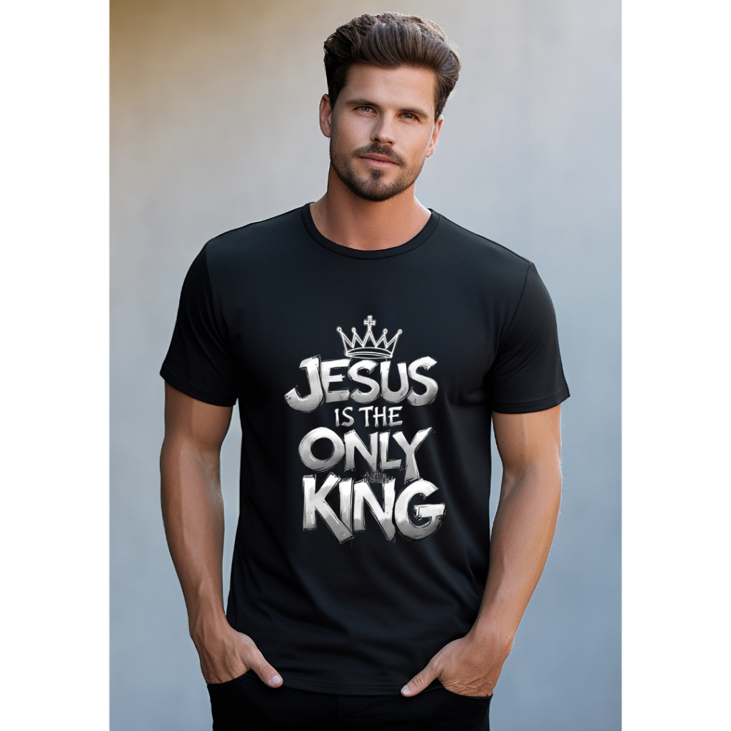 CAMISETA CAMISA JESUS IN THE ONLY KING INFANTIL E ADULTO BLUSA UNISSEX 100% ALGODÃO ENVIO RAPIDO
