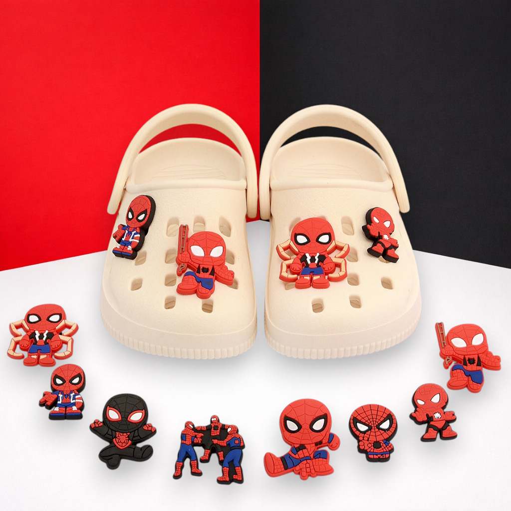 Sandália babuche infantil menino masculina bottons 3D Removíveis homem aranha confortável leve