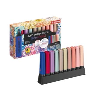Kit Caneta Marca Texto Stabilo Boss Nature Colors Desket com 10 Cores - Stabilo em Oferta na Shopee