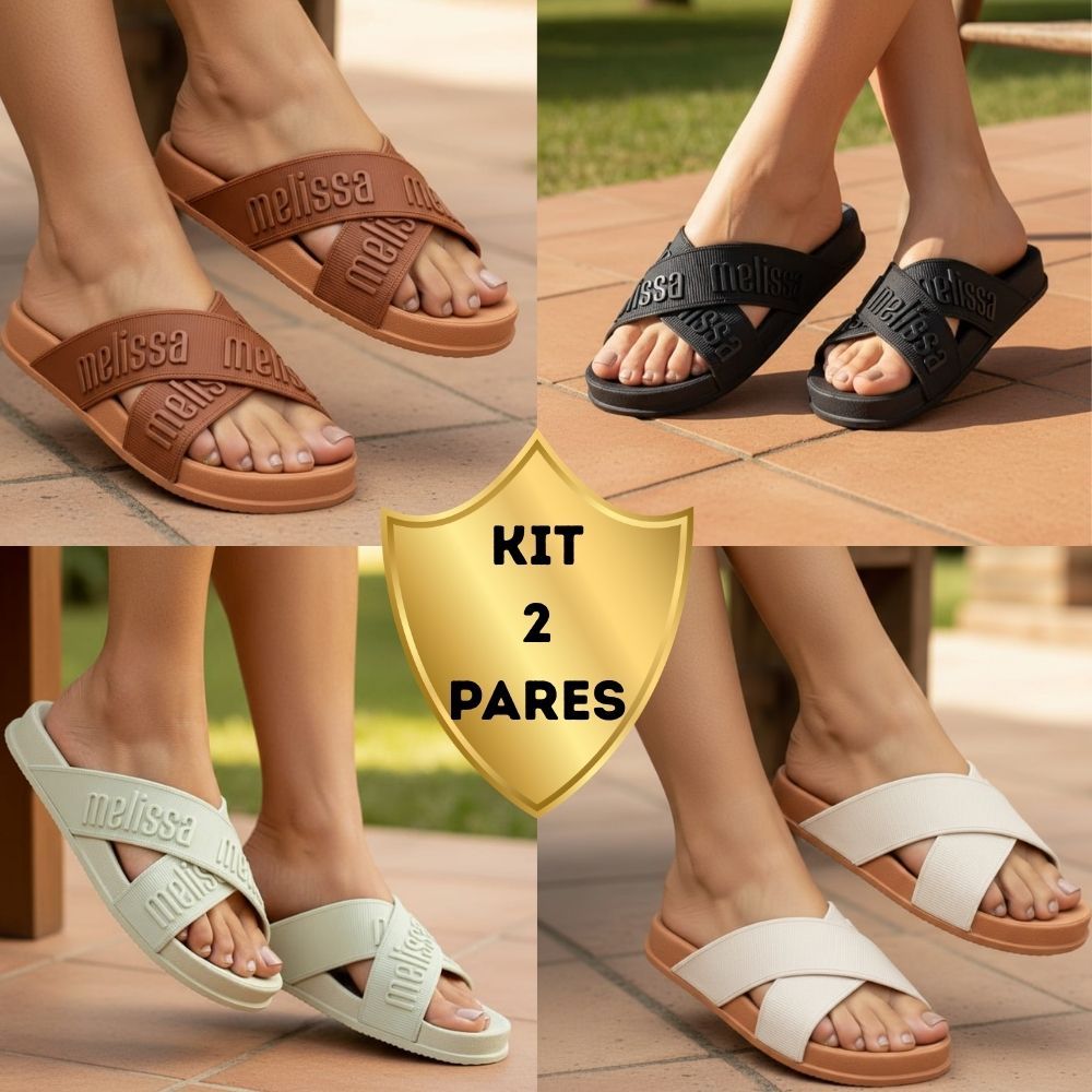 KIT 2 Pares Lançamento Papete Melissa Feminina Mulher Novidade Moda 2026 em Oferta na Shopee