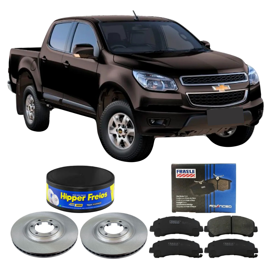 Kit Disco + Pastilha De Freio Dianteira S10 2.4 2.8 2012 A 2016 Hipper Freios Frasle