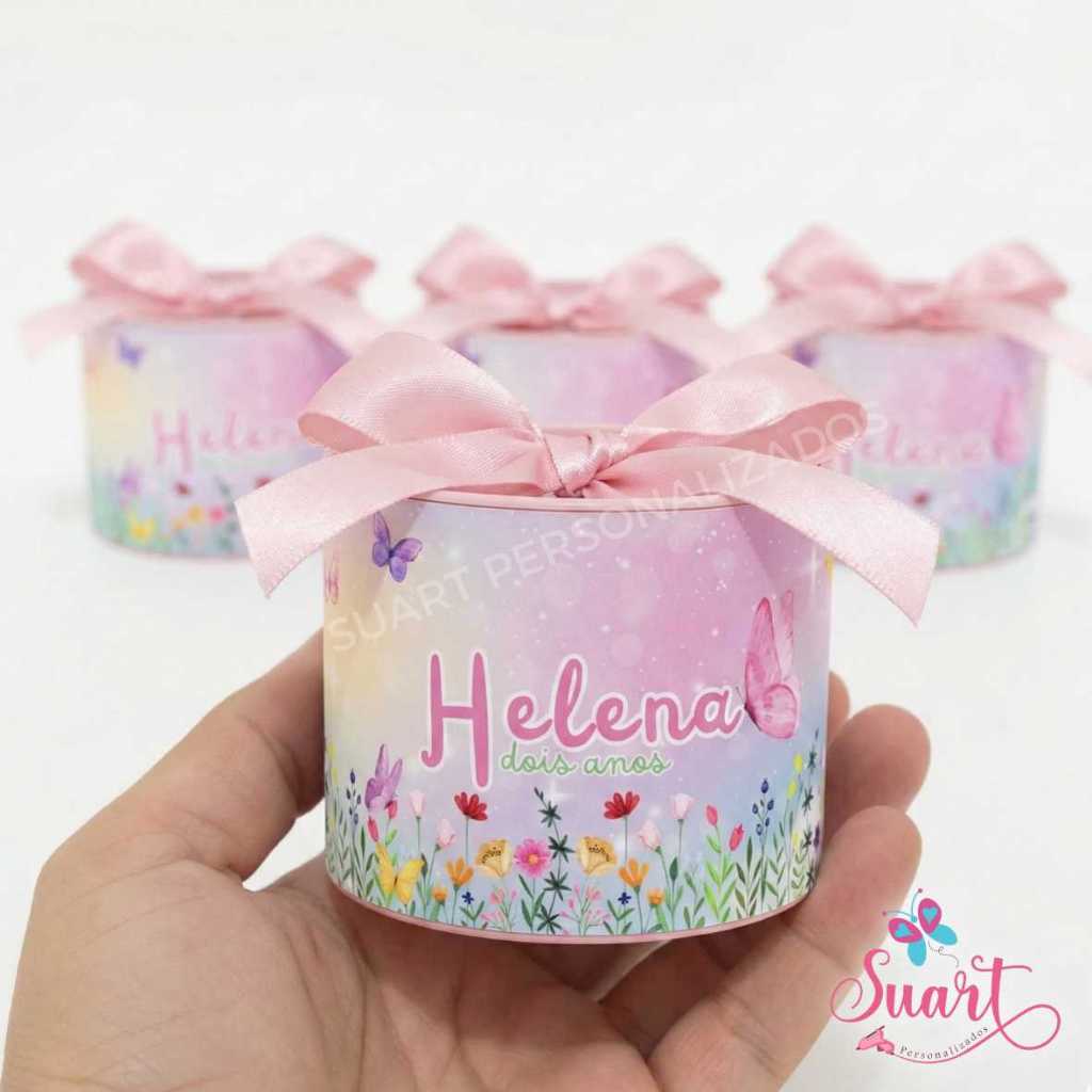 KIT Mini Tubolata Personalizada Jardim das borboletas Maternidade Festa Lembrancinha aniversário - chá de bebê