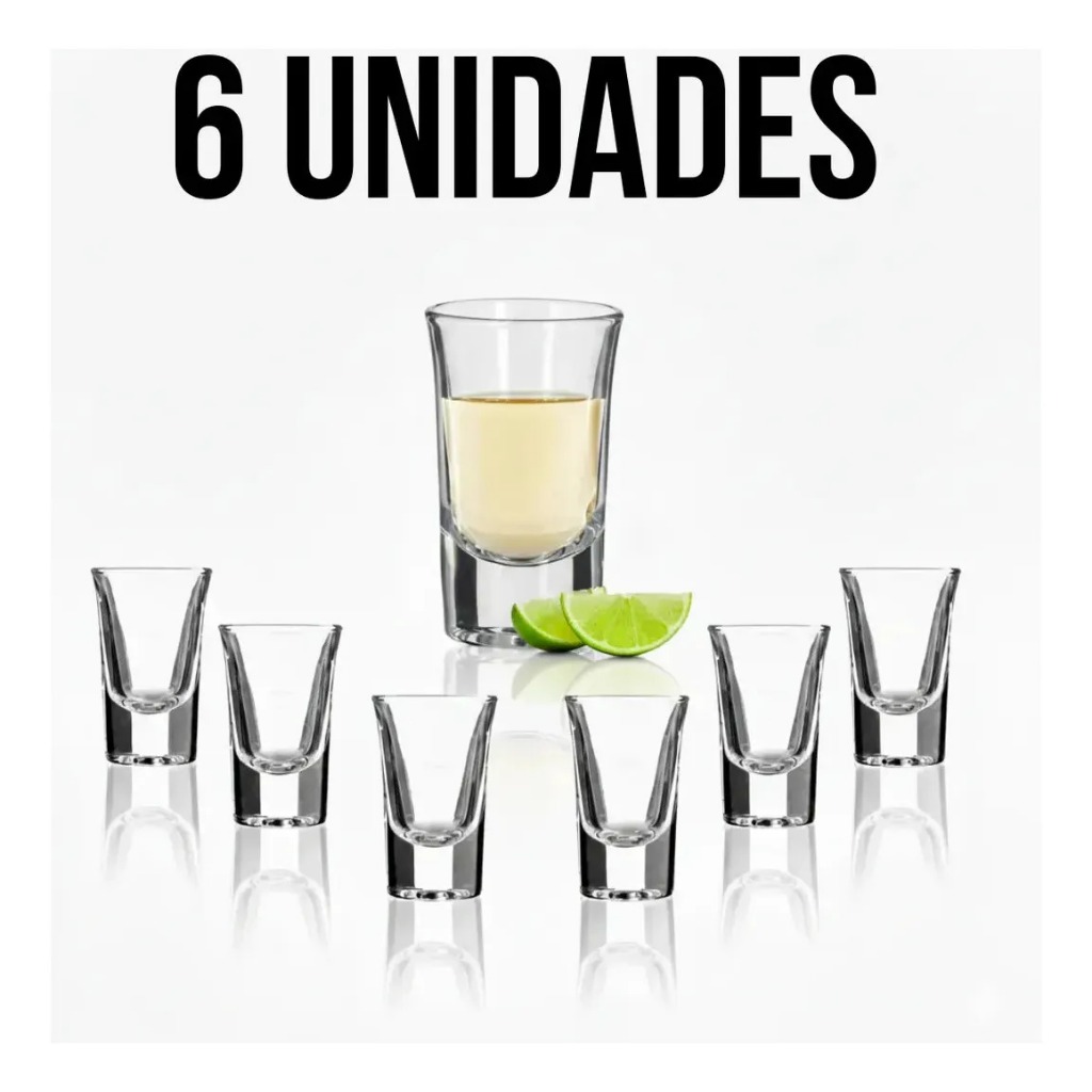 kit 6, 12 ou 24 Copo Shot Ideal Caipirinha Drinks Tequila  Pinga Licor Copo de Dose Cachaça em Oferta na Shopee